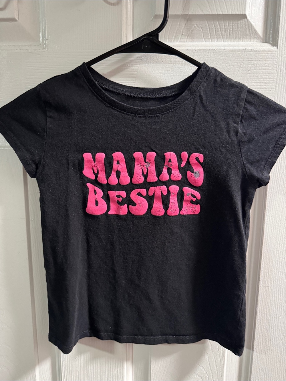 The Children's Place Black Tee with Hot Pink "MAMA'S BESTIE" Graphic